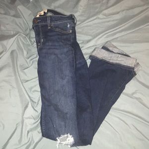 hollister jeans boot cut size 1 long dark wash